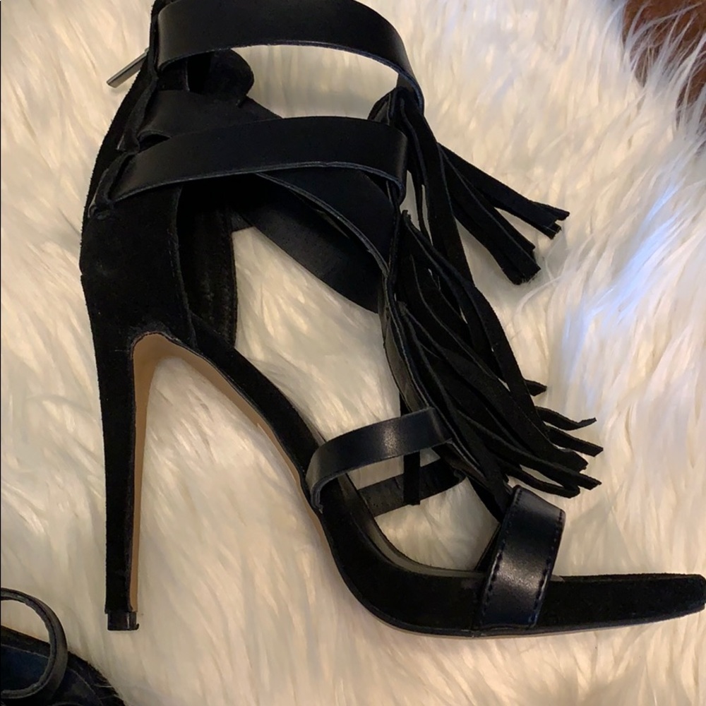 Bebe Fringe Heels